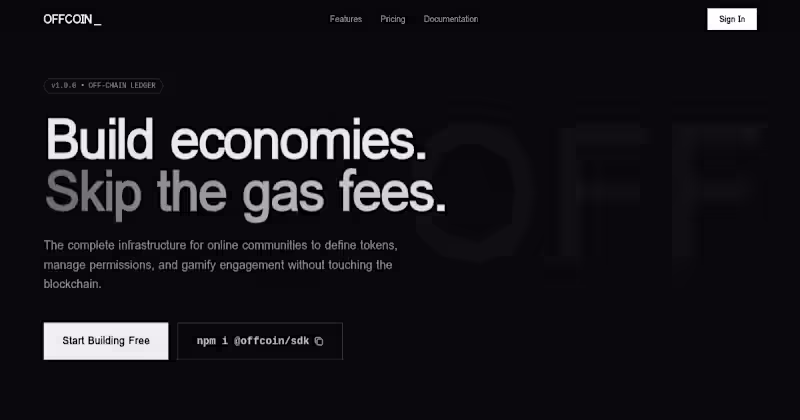 Cover image for Offcoin - Build Token Economies Without Gas Fees