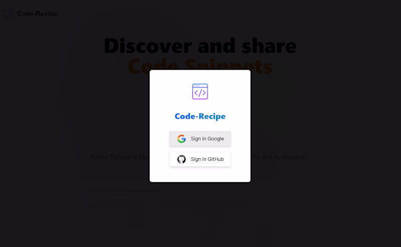Cover image for Code Recipe Platform