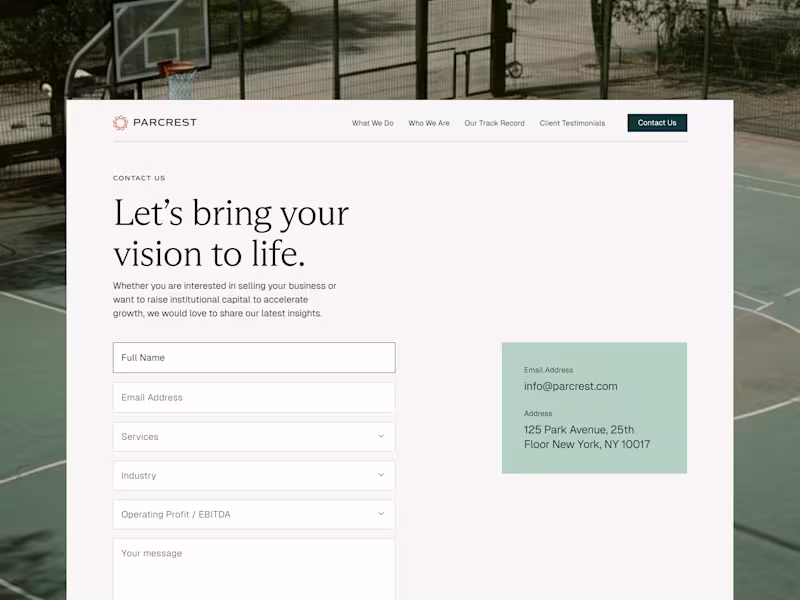 Cover image for Parcrest Advisor Website (Figma to Framer Development)