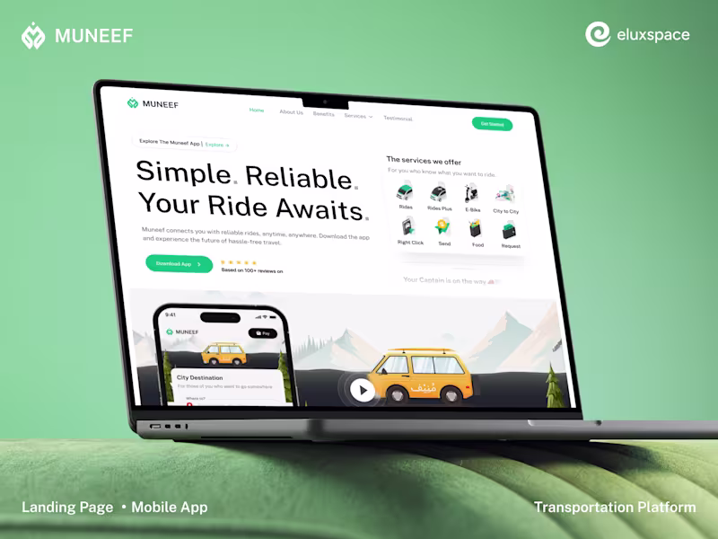Cover image for Transport Booking App Landing Page with Micro-Animations