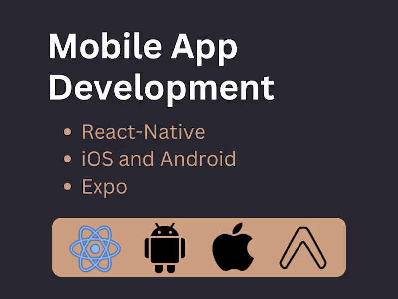 Cover image for I will do mobile app development in react native and expo