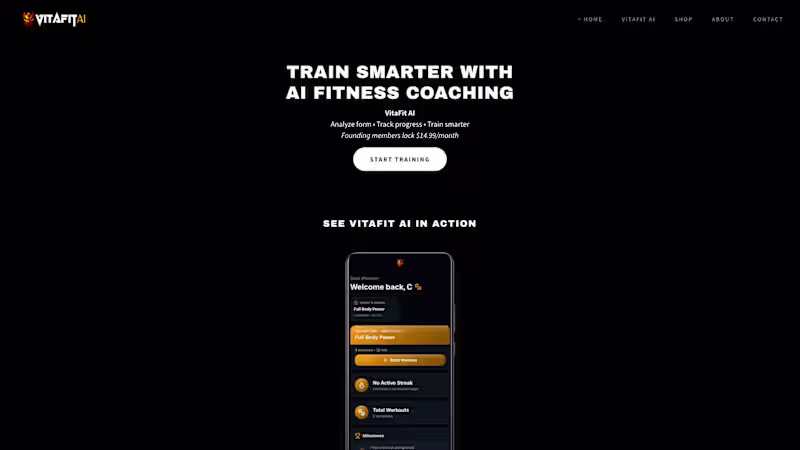 Cover image for Built and launched VitaFit AI