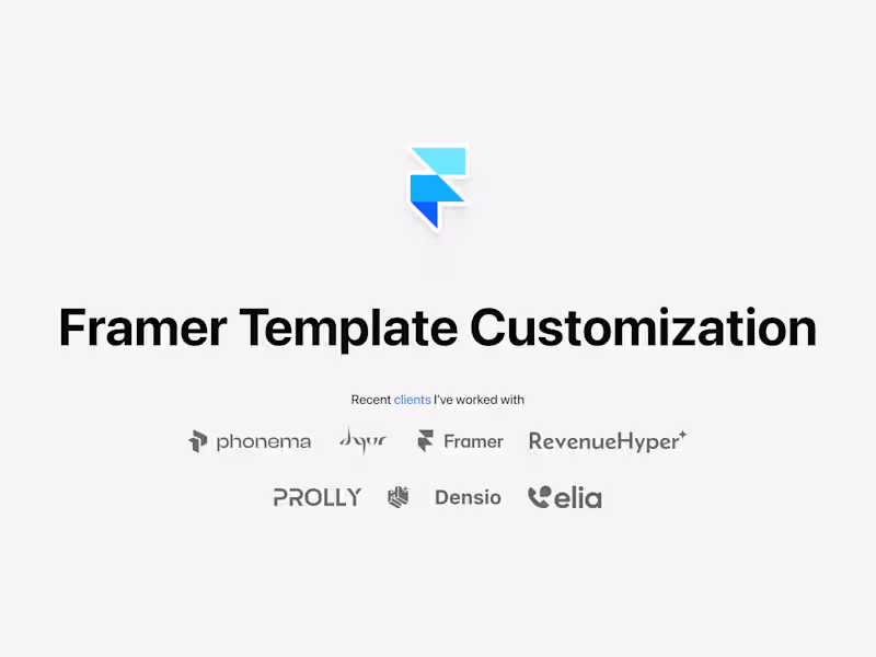 Cover image for Framer Template Customization