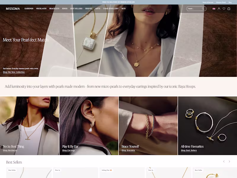 Cover image for Shopify Missoma E-Commerce Website Redesign & Development