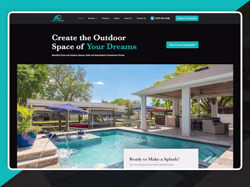 Cover image for Alpha & Omega Pool Builders Website Design