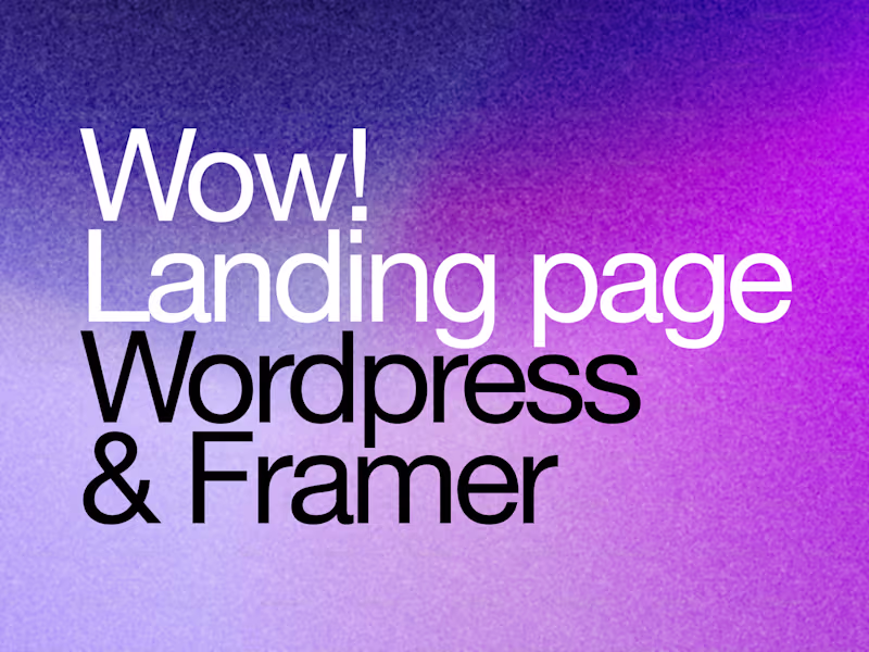 Cover image for Wow! Landing page