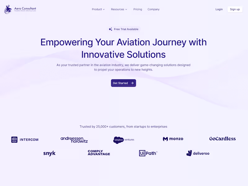 Cover image for Aero Consultant: A branding website for an aviation company.
