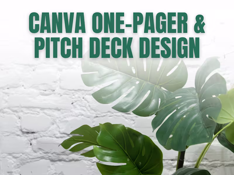 Cover image for Canva One-Pager & Pitch Deck Design