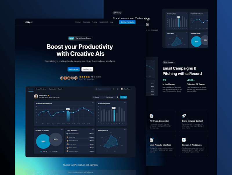 Cover image for ClayAI - SaaS & AI Framer Website Design