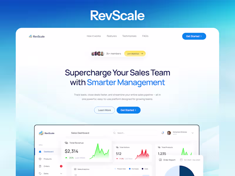 Cover image for RevScale - Framer Landing Page Design