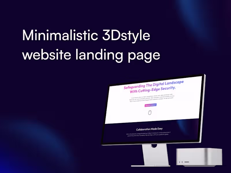 Cover image for Minimalistic 3D-Style Website Landing Page - concept