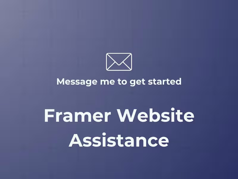Cover image for Framer Website Assistance