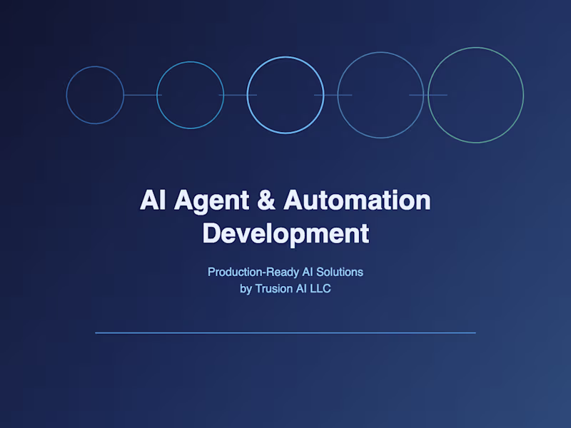 Cover image for AI Agent & Automation Development