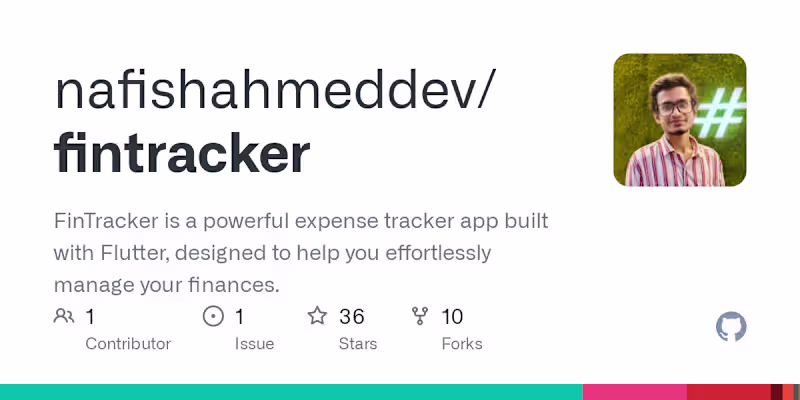 Cover image for FinTracker - Expense Tracker App
