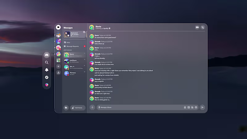 Cover image for Discord - Vision OS/Spatial UI