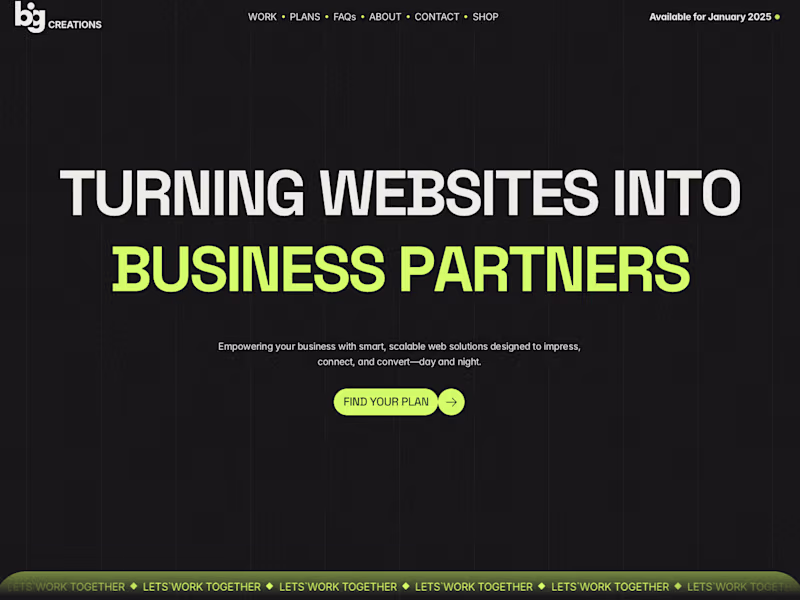 Cover image for BIG Creations Landing Page Design and Development