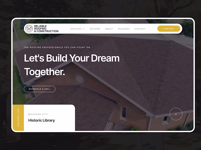 Cover image for Reliable Roofing and Construction Webflow Redesign
