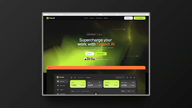 Cover image for FlowKit AI SaaS Website Design