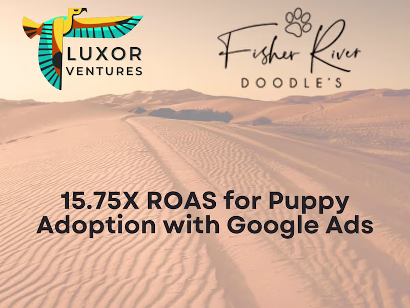 Cover image for 15.75x ROAS for Puppy Adoption – Fisher River Doodles