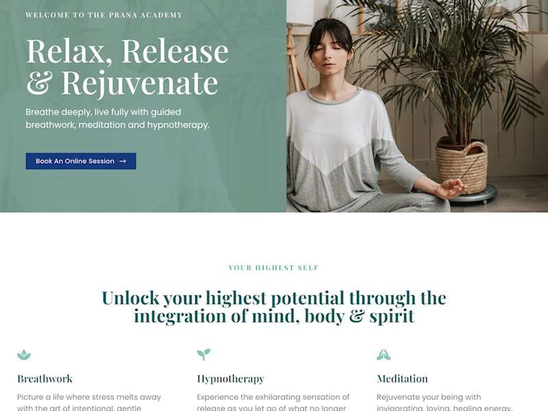 Cover image for Breathwork & Hypnotherapy Website Design