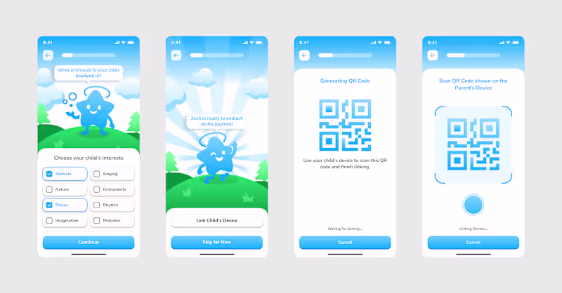 Cover image for Kindscore - Mobile App Design Onboarding Screens for a kids ...