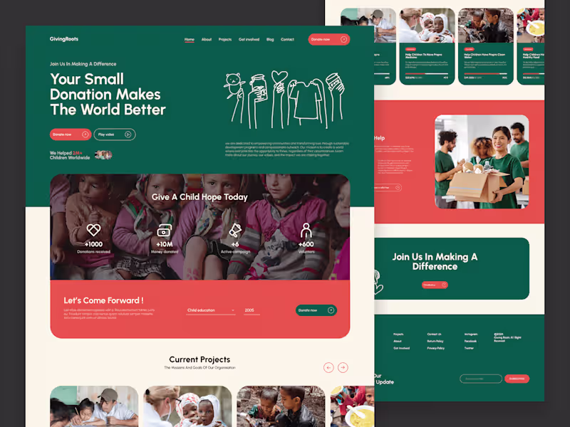 Cover image for GivingRoots : Charity Donation Website