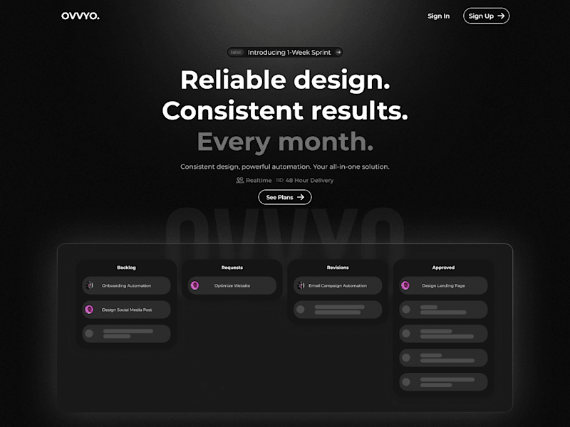 Cover image for OVVYO: A Landing Page for a Modern Web Design Agency
