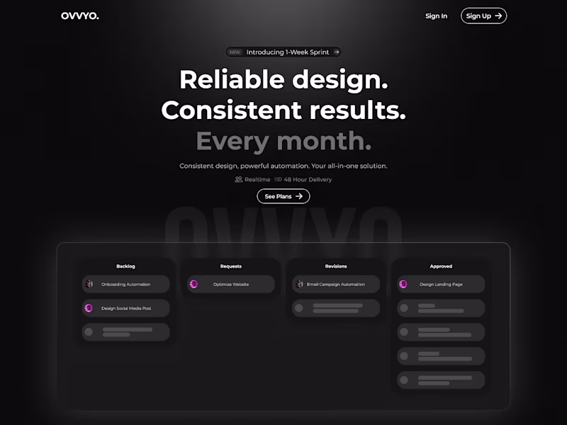 Cover image for OVVYO: A Landing Page for a Modern Web Design Agency