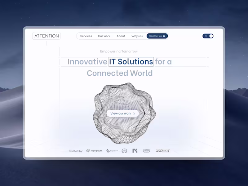 Cover image for Landing page for an IT company