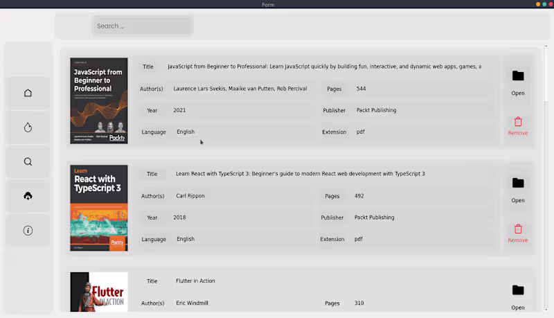 Cover image for Qt Desktop App for browsing and downloading books