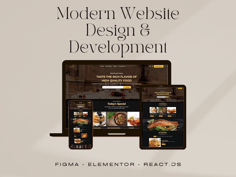 Cover image for Food Ordering System |  Figma,  Elementor & React.js