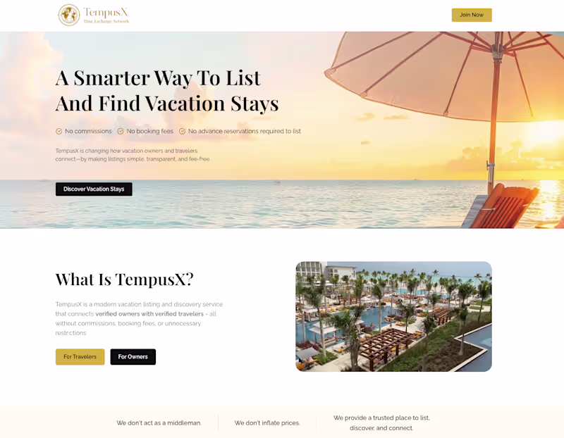 Cover image for TempusX — Vacation Exchange &