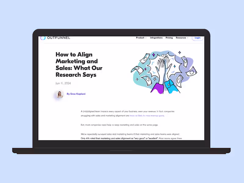 Cover image for Blog Post | Outfunnel | Marketing and Sales Writing Sample 
