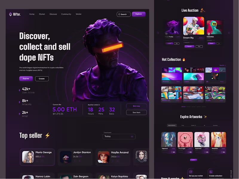 Cover image for NFT Marketplace Ux/Ui