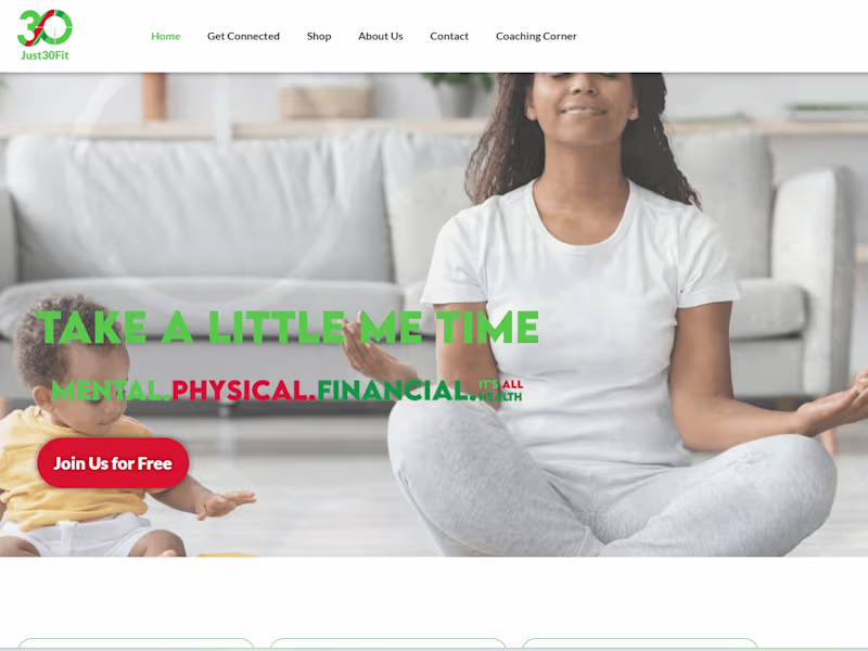 Cover image for just30fit.com Website for a Fitness Business