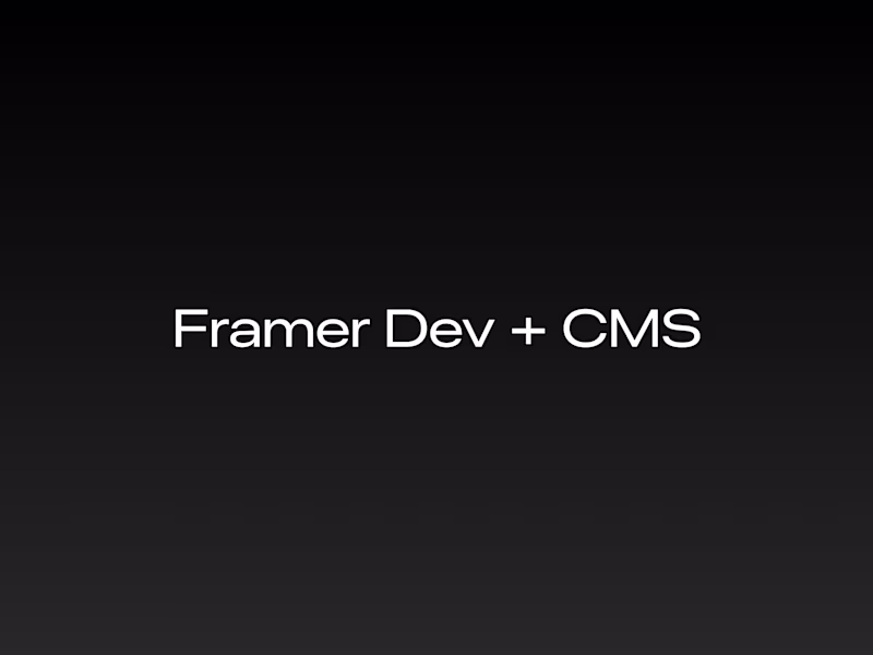 Cover image for Framer Landing Page + CMS