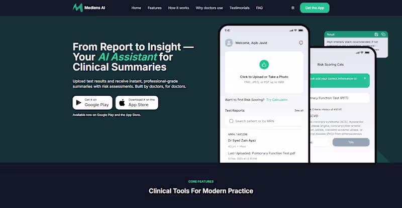 Cover image for Medlens AI - AI-Powered Clinical
