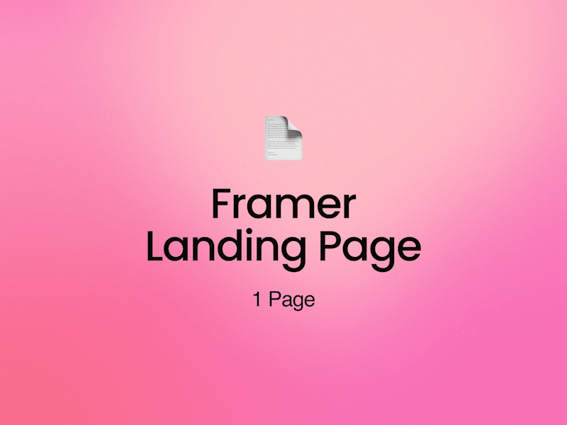 Cover image for Framer Landing Page (1 Page)