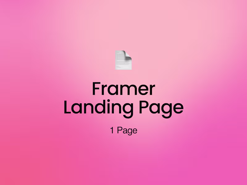 Cover image for Framer Landing Page (1 Page)