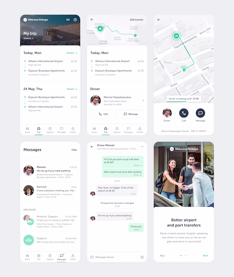 Cover image for Welcome Pickups. Traveler app.