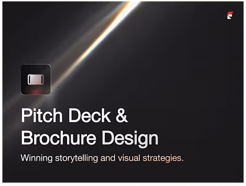 Cover image for Pitch Deck & Brochure Design — Storytelling and Strategy