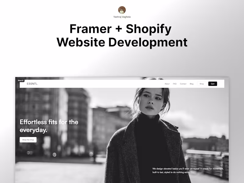 Cover image for Framer + Shopify Design & Development