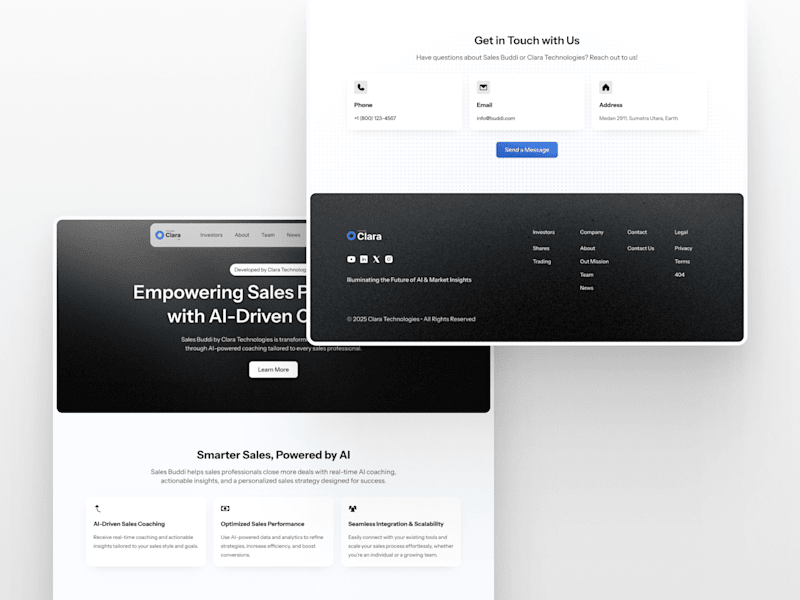 Cover image for Clara Technologies • A Framer Website Built in One Day