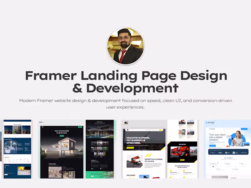 Cover image for Framer : Landing Page Design & Development