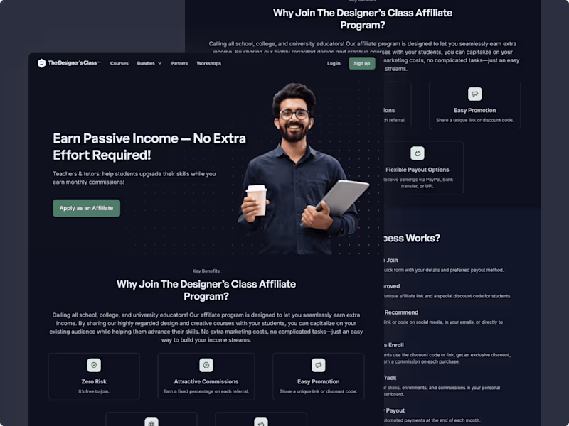Cover image for Affiliate Program User Flow for Online Education Platform