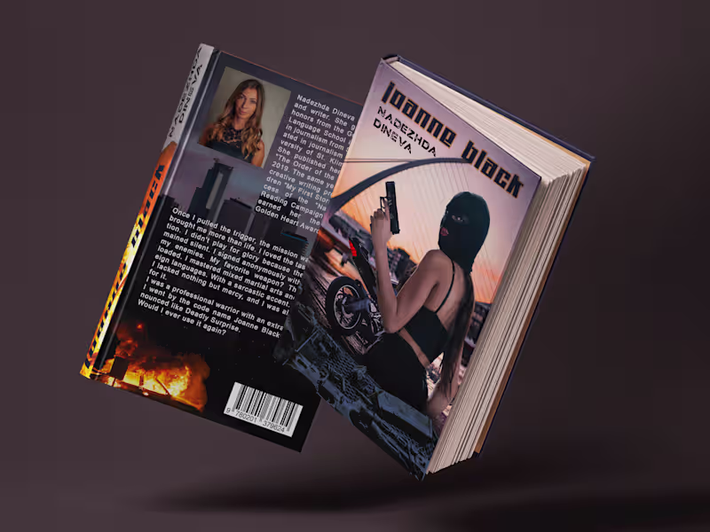 Cover image for Custom Hardcover Book Design for Action-Thriller "Joanne Black"