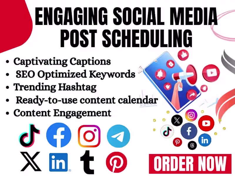 Cover image for Social Media Content Calendar, SEO Captions & Post Scheduling