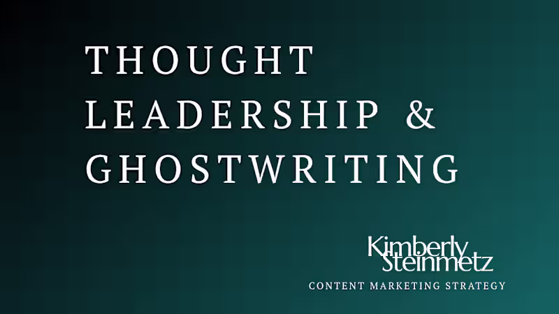 Cover image for Thought Leadership & Ghostwriting