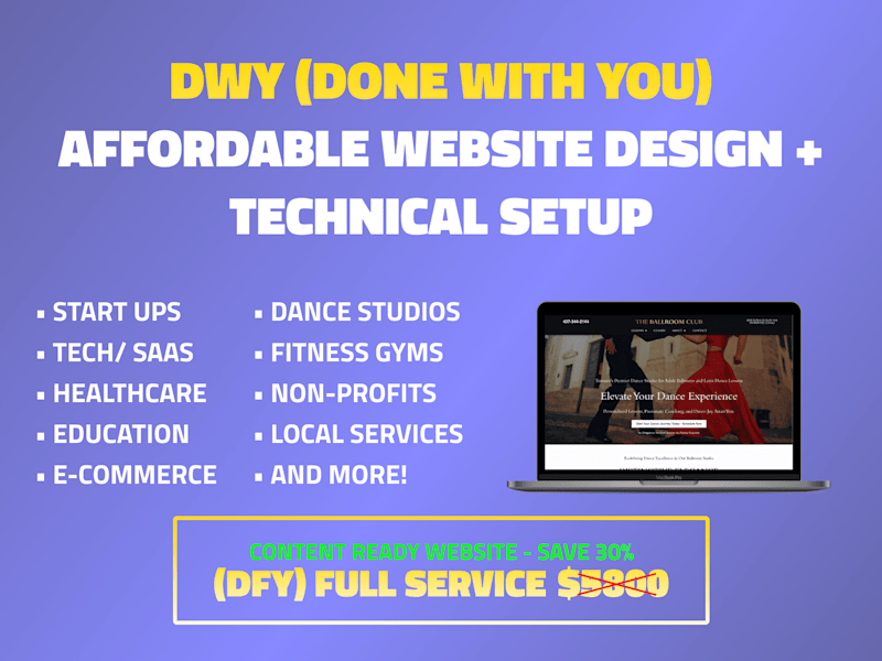 Cover image for DWY (DONE WITH YOU) - AFFORDABLE WEB DESIGN PACKAGE