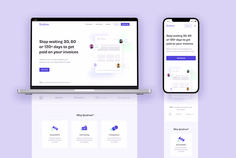 Cover image for Quidroo • Web App UI/UX Design